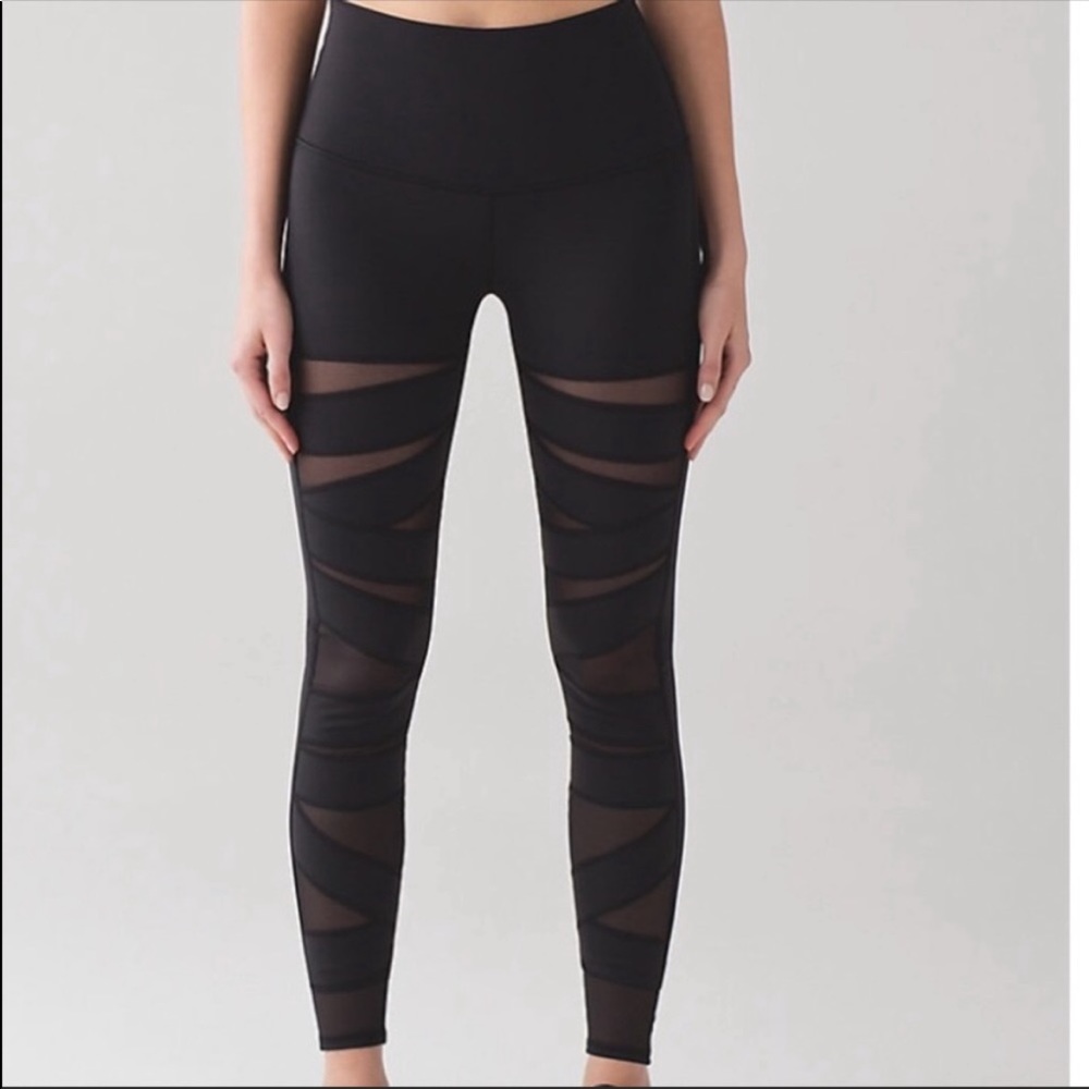 Black mesh lulu lemon leggings